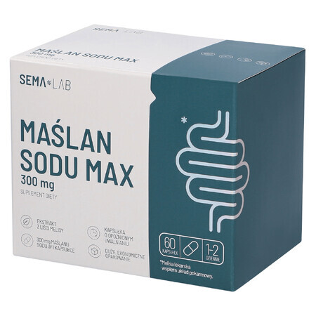 SEMA Lab Sodium Butyrate Max 300 mg, 60 cápsulas de liberación retardada