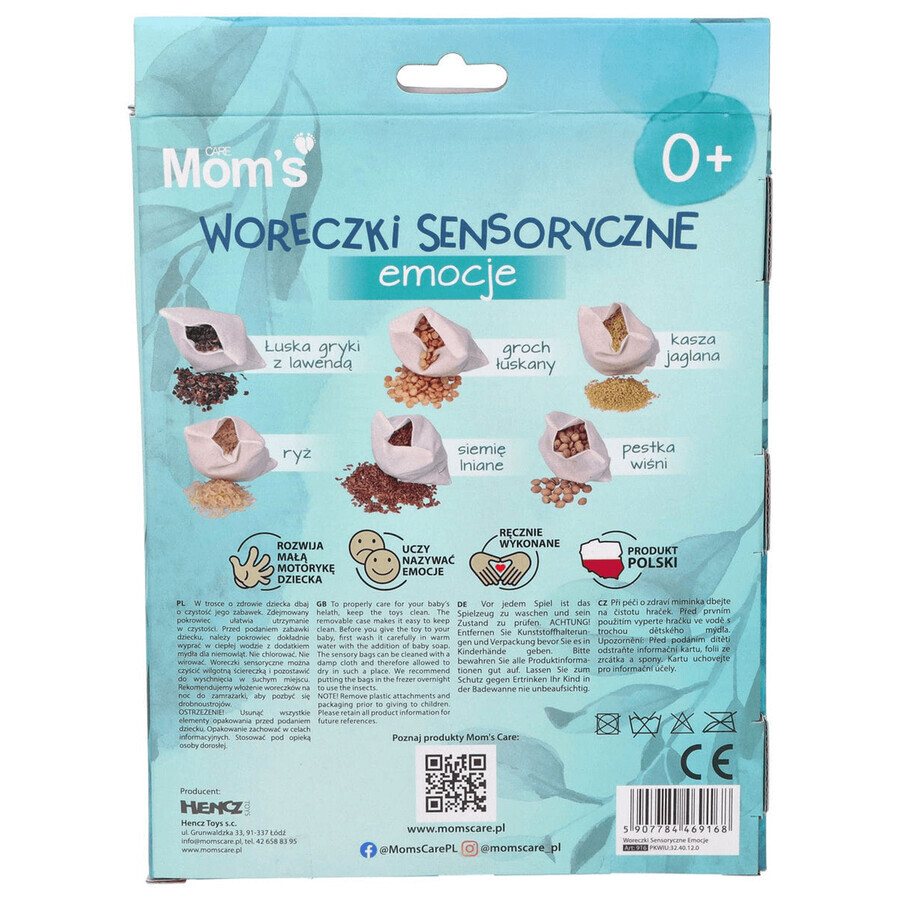 Mom's Care, sensory bags, Emotions, from birth, 6 pieces