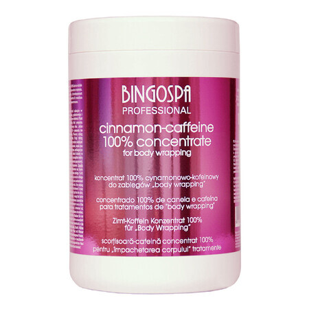 Bingospa Professional, concentrado de canela y cafeína para tratamientos de envoltura corporal, 1000 g