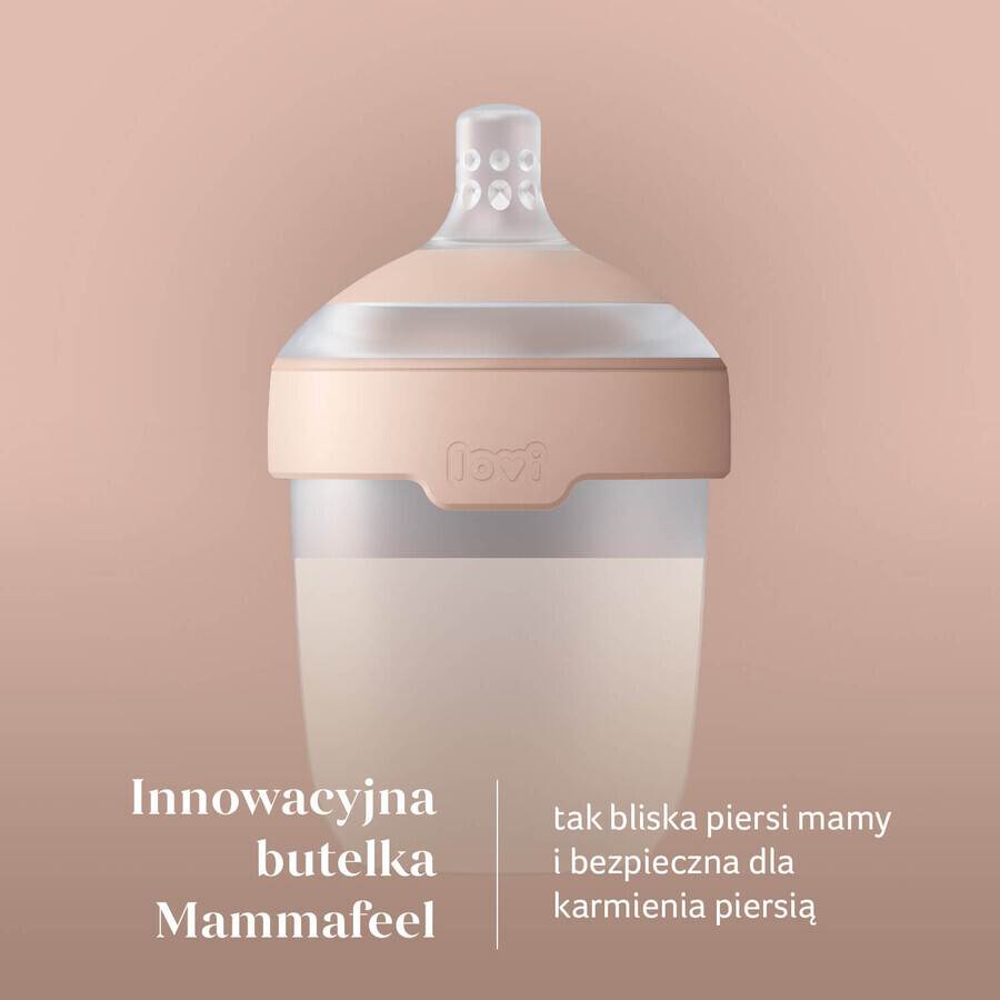 Lovi Mammafeel, biberón, con minitetina, 21/595, desde el nacimiento, 150 ml