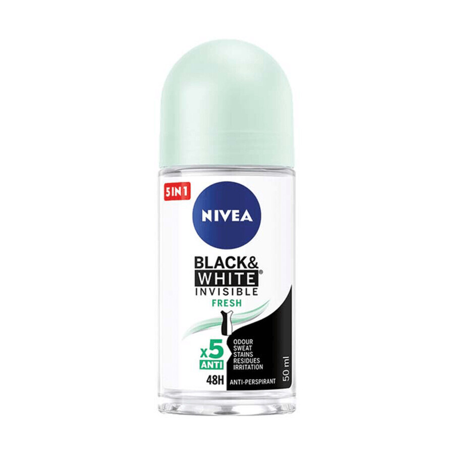 Black & White Invisible Fresh Deoroller, 50 ml, Nivea