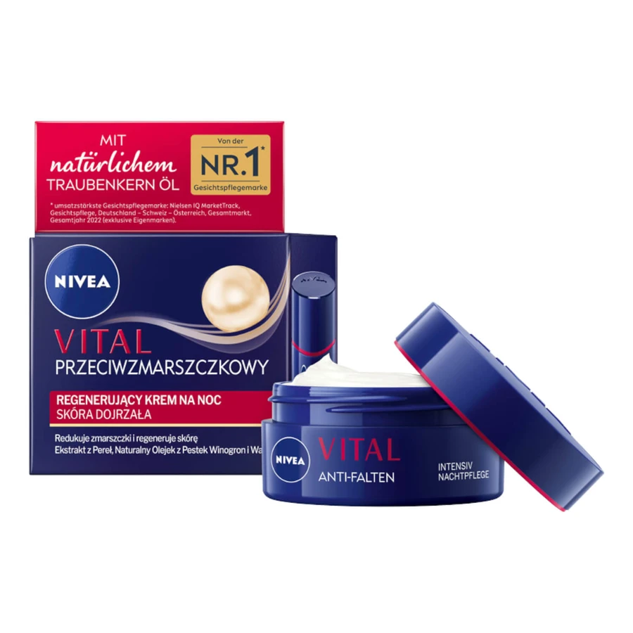 Nivea Vital Antiarrugas, crema de noche fortalecedora, 50 ml