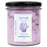 Your Candle, sal de baño natural con aceites esenciales, Lavanda Relajación, 350 g