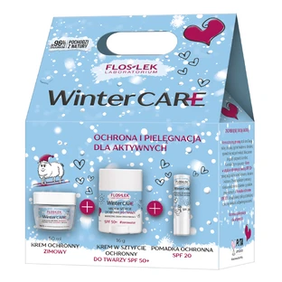 Zestaw Floslek Winter Care, krem ochronny zimowy, 50 ml + krem w sztyfcie, 24 g + pomadka, 4 g