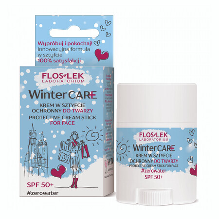 Flos-Lek Winter Care, crema facial en barra, protectora, SPF 50+, 24 g