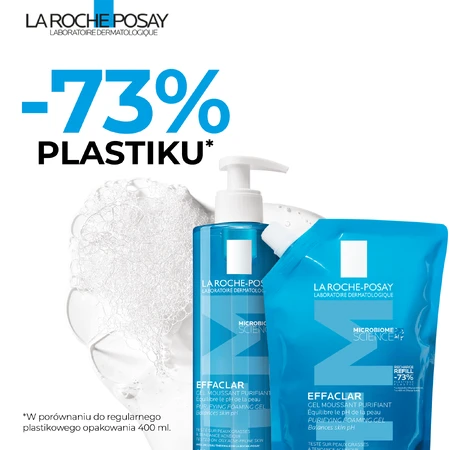 La Roche-Posay Effaclar, gel limpiador para pieles grasas y sensibles, recambio, 400 ml