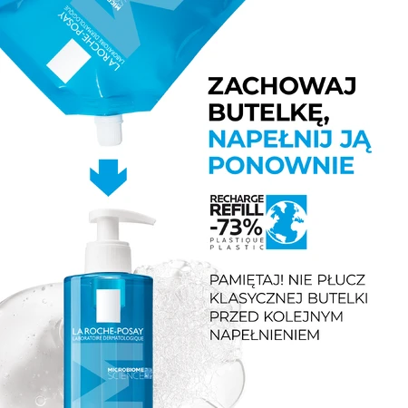 La Roche-Posay Effaclar, gel limpiador para pieles grasas y sensibles, recambio, 400 ml