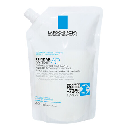 La Roche-Posay Lipikar Syndet AP+, crema corporal reponedora de lípidos, desde el nacimiento, stock, 400 ml