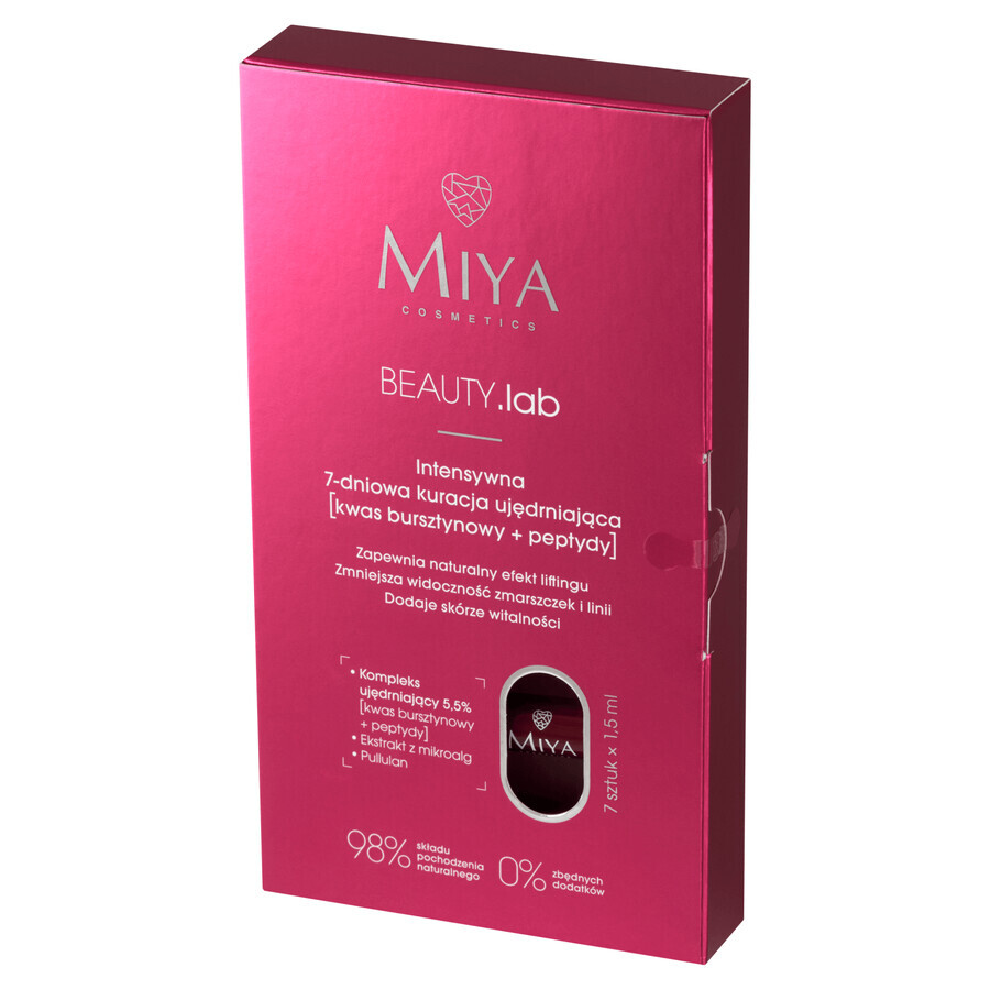 Miya BEAUTY.lab, intensive 7-Tage-Straffungsbehandlung, Bernsteinsäure + Peptide, 7 x 1,5 ml