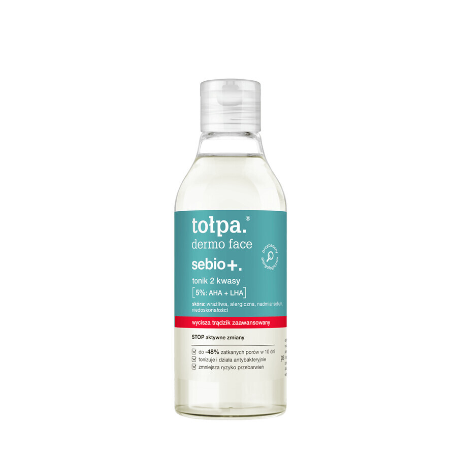 Tolpa dermo facial sebio+, tónico, 2 ácidos, 200 ml