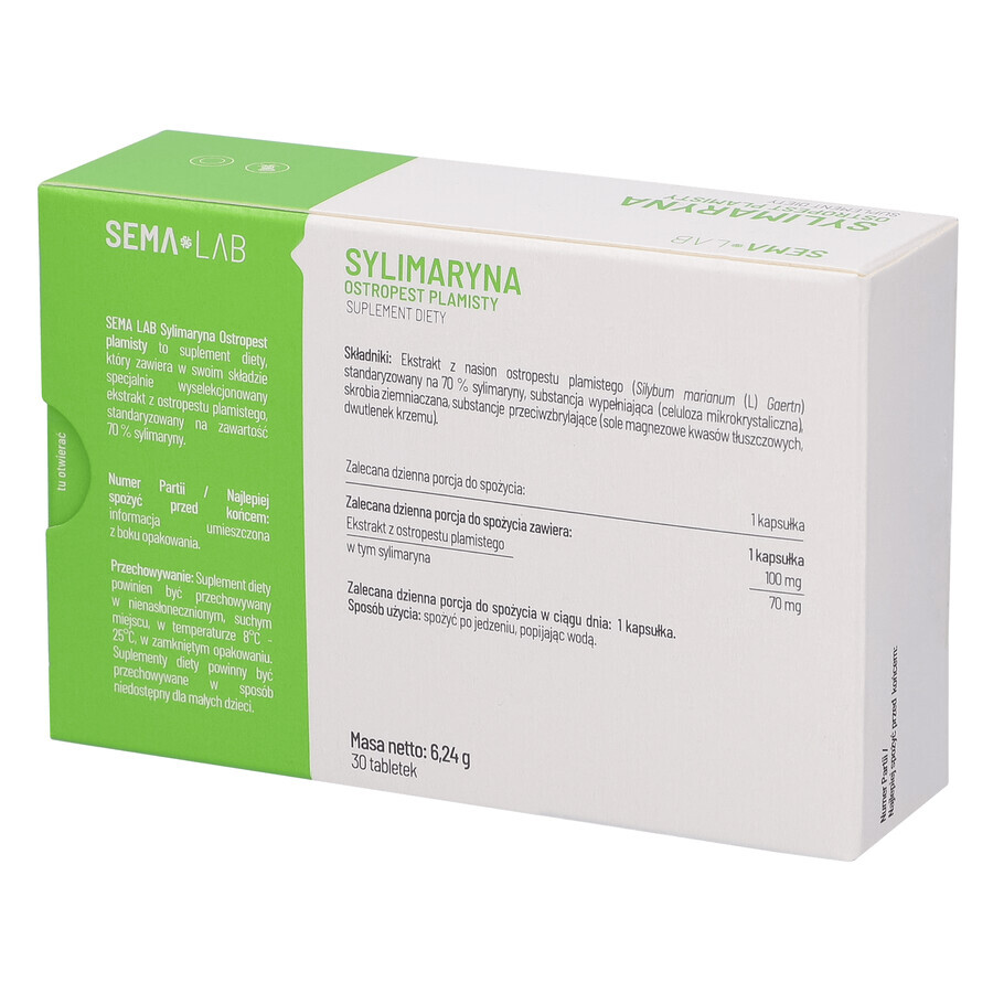 SEMA Lab Silymarine Distel, 30 tabletten