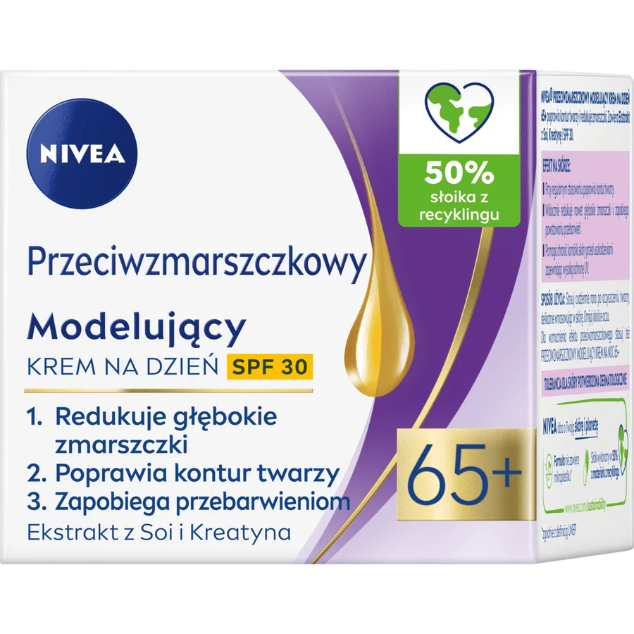 Nivea, anti-wrinkle modeling cream 65+, day, SPF 30, 50 ml