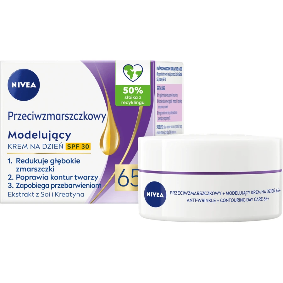 Nivea, anti-wrinkle modeling cream 65+, day, SPF 30, 50 ml