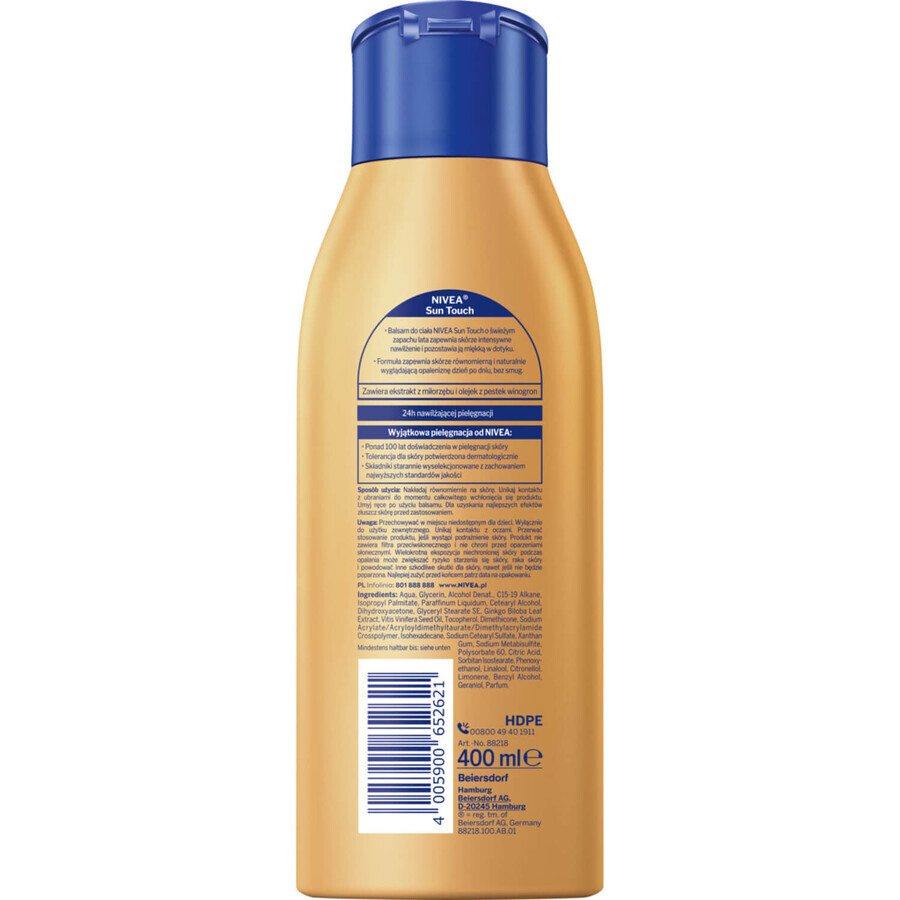 Nivea Sun Touch, lozione corpo abbronzante, 400 ml