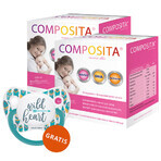 Composita Mama DHA set, 2 x 30 cápsulas + 2 x 60 cápsulas DHA + Canpol, chupete, turquesa, 0-6 meses, 1 gratis