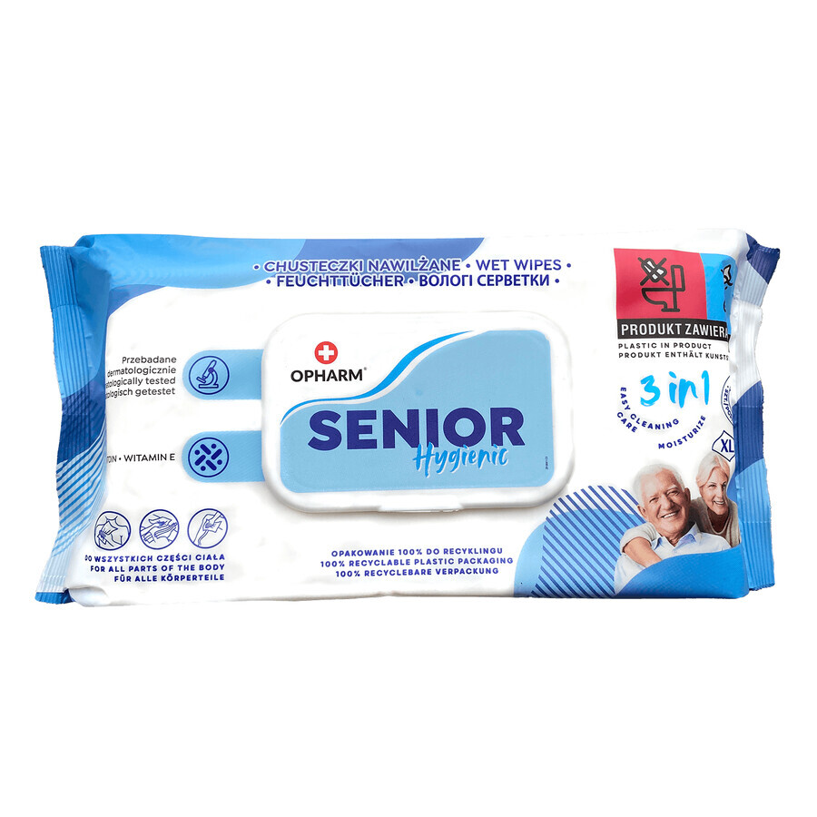 Opharm Senior Hygienic, toallitas húmedas, 72 piezas