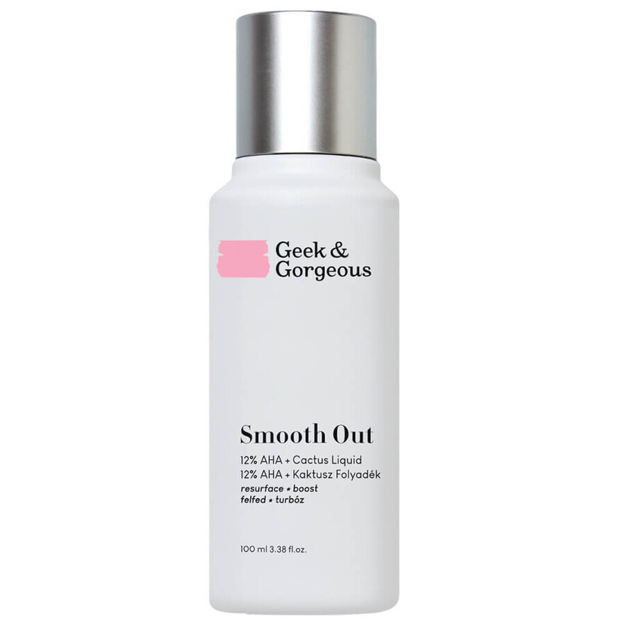 Geek &amp; Gorgeous Smooth Out, leistungsstarkes Peeling mit 12% AHA-Säuren und beruhigender Kaktusfeige, 100 ml