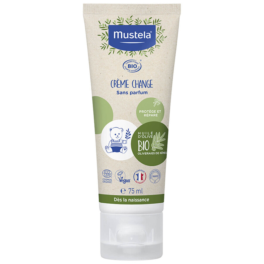 Mustela Bio set, agua micelar, sin aclarado, 400 ml + crema cambiador, 75 ml + pañal bambú, Safari, 1 gratis