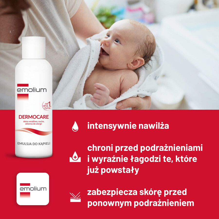 Emolium Dermocare Layette Set, Badeemulsion, 400 ml + Körperemulsion, 400 ml + Creme, 75 ml