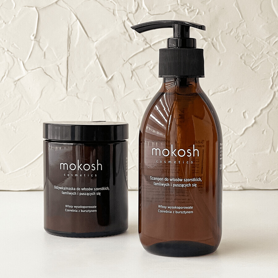 Mokosh, shampooing pour cheveux rêches, cassants et crépus, cerise et ambre, 200 ml