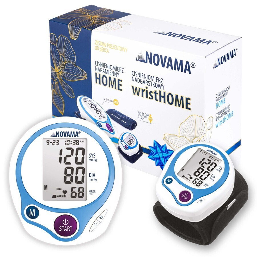 Kit Novama Home, blood pressure monitor for the arm + Wrist Home, automatic blood pressure monitor for the wrist