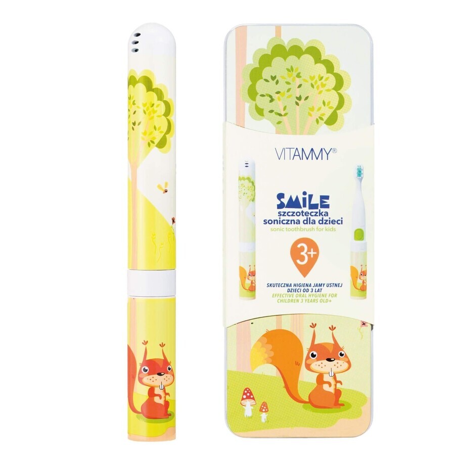 Vitammy Smile set, cepillo de dientes sónico para niños, ardilla + Dodo Memo Gooseberry, juego, 24 cartas