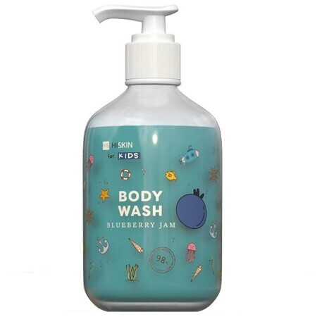 HiSkin For Kids Body Wash, gel de baño para niños, Arándano, 400 ml