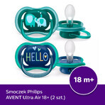 Avent Ultra Air, fopspeen, silicone, symmetrisch, jongen, SCF349/18, vanaf 18 maanden, 2 stuks