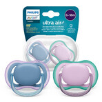 Avent Ultra Air, chupete calmante, silicona, simétrico, unisex, SCF085/34, 6-18 meses, 2 piezas