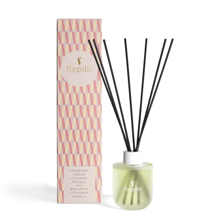 Flagolie Home Set parfumat de Crăciun, parfum de casă Hygge, măr roșu, scorțișoară, vanilie, 100 ml + lumânare de soia, plăcintă cu mere, 170 g