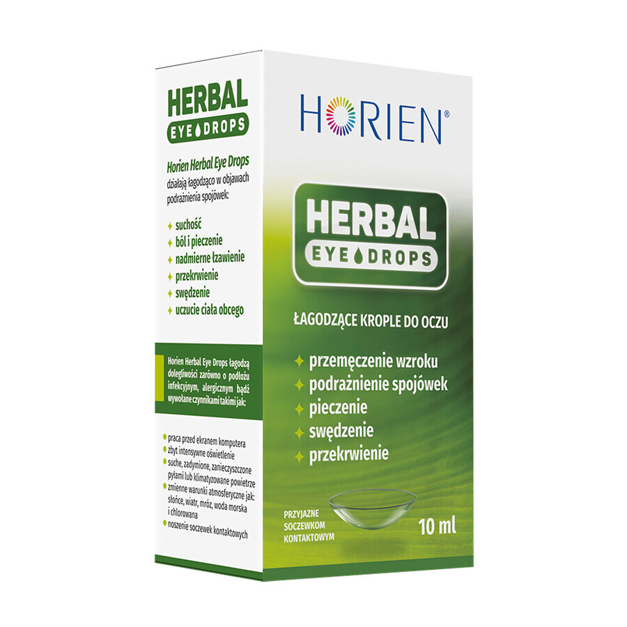 Horien Herbal Eye Drops, gotas calmantes para los ojos, 10 ml