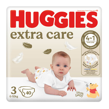 Huggies Extra Care, couches, Disney, taille 3, 6-10 kg, Jumbo, 40 pcs