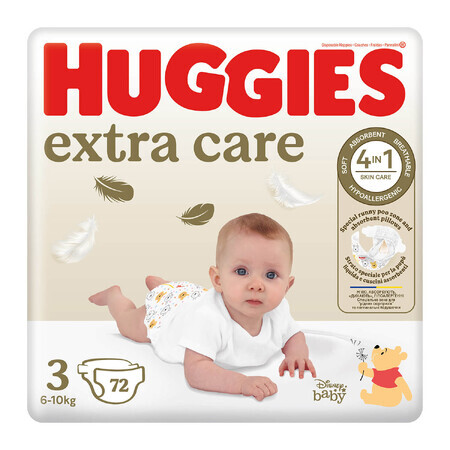 Huggies Extra Care, pannolini, Disney, taglia 3, 6-10 kg, Mega, 72 pezzi