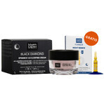 Set que incluye de regalo MartiDerm Black Diamond Epigence 145 Sleeping Cream, crema facial de noche, 50 ml + Platinum Night Renew, potenciador de noche, 2 ml x 5 ampollas