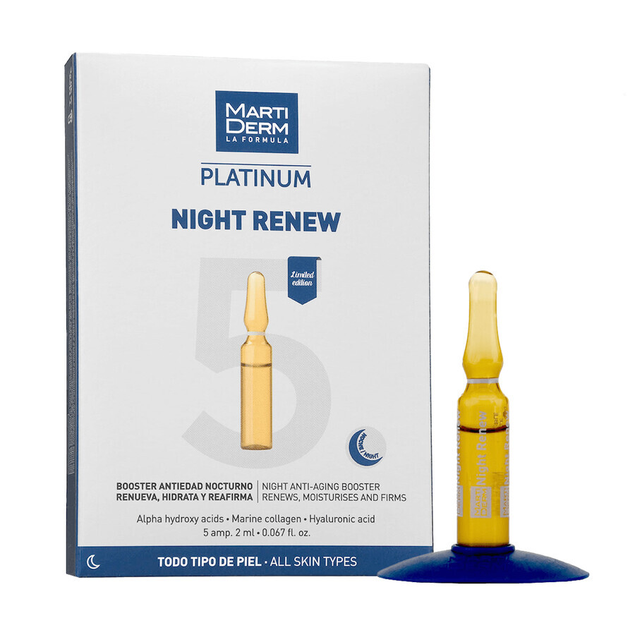 Set con MartiDerm Shots Retinol Renew de regalo, sérum facial, 20 ml + Platinum Night Renew, potenciador de noche, 2 ml x 5 ampollas