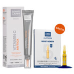 Set con MartiDerm Shots Vitamin C Antiox, sérum facial, 20 ml de regalo + Platinum Night Renew, potenciador de noche, 2 ml x 5 ampollas