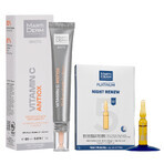 Set con MartiDerm Shots Vitamin C Antiox, sérum facial, 20 ml de regalo + Platinum Night Renew, potenciador de noche, 2 ml x 5 ampollas