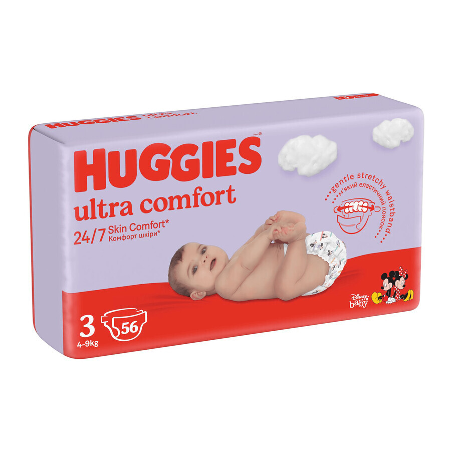 Huggies Ultra Comfort, Windeln, Disney, Größe 3, 4-9 kg, 56 Stück