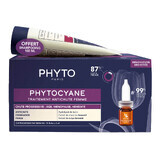 Lote Phytocayne, tratamiento anticaída para mujeres, ampollas progresivas, 12 x 5 ml + champú, 100 ml