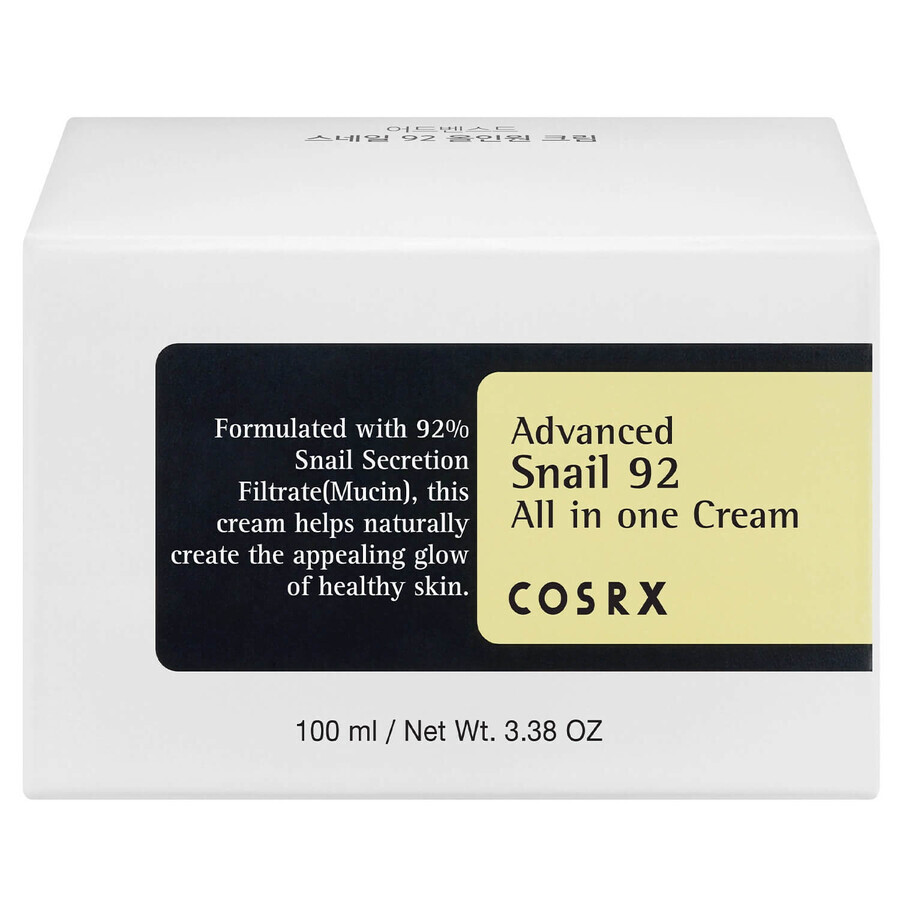 Cosrx Advanced Snail 92 All in One Cream, vielseitige Creme mit Schneckenschleim, 100 ml