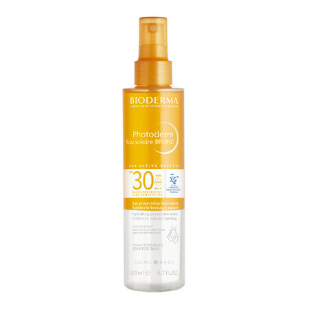 Bioderma Photoderm Eau Solaire Bronz, feuchtigkeitsspendendes biphasisches Schutzwasser, SPF 30, 200 ml