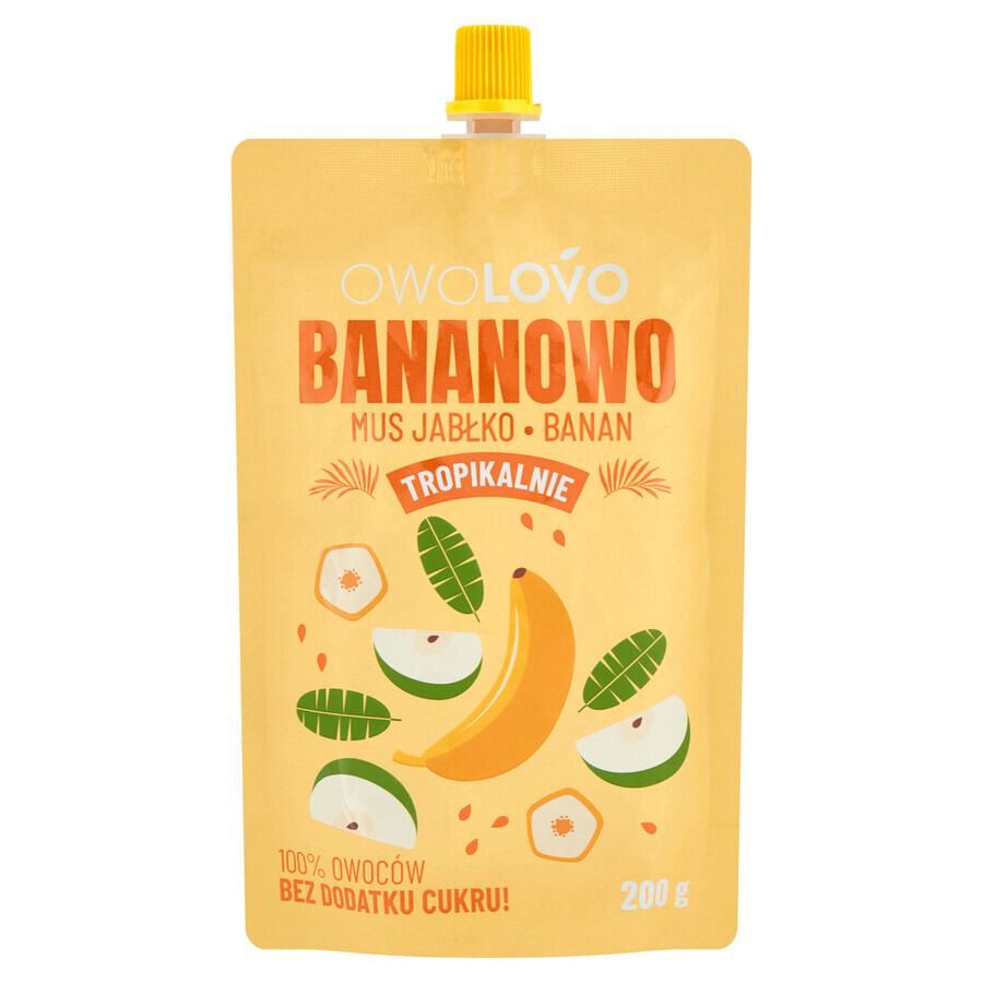 Owolovo Tropically Banana Mousse di mele e banane in tubetto, 200 g