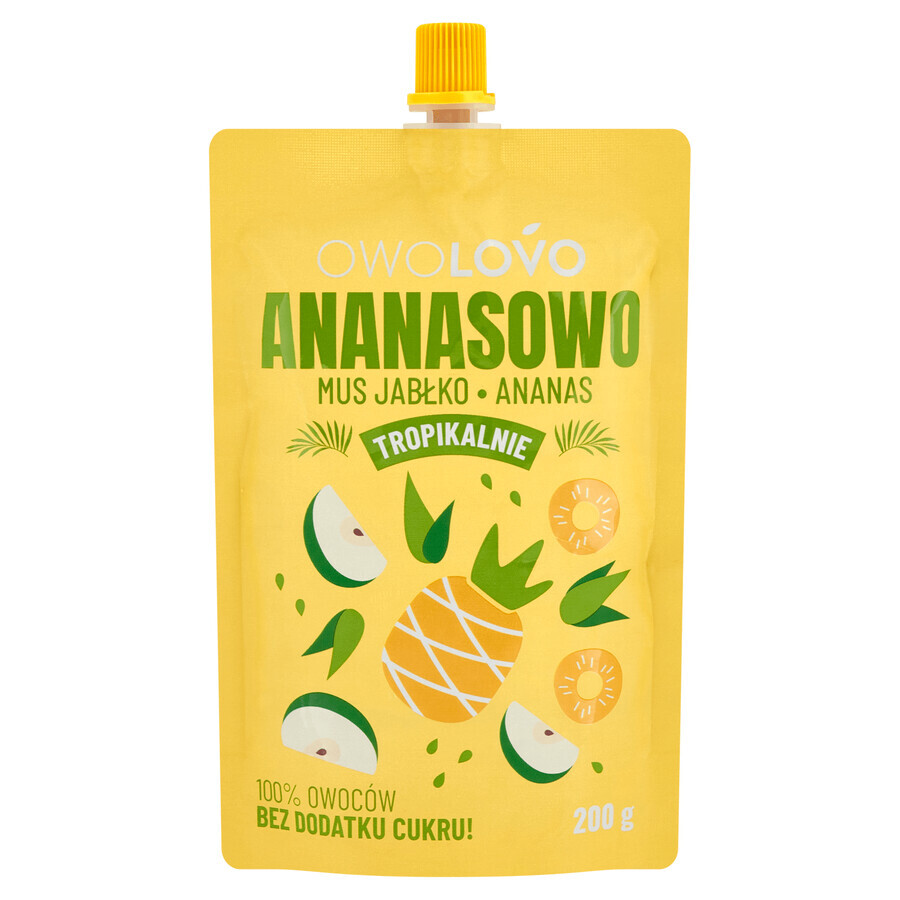 Owolovo Tropically Mousse di mela e ananas in tubetto, 200 g