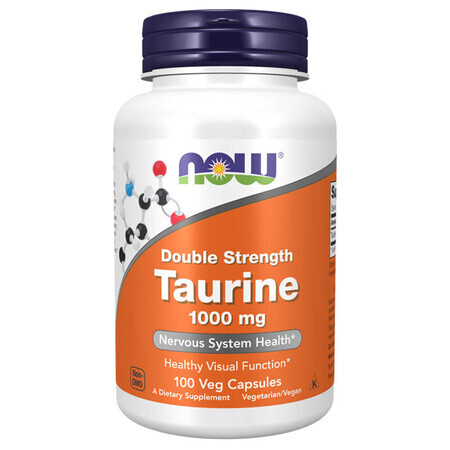 Now Foods Taurină, taurină 1000 mg, 100 capsule