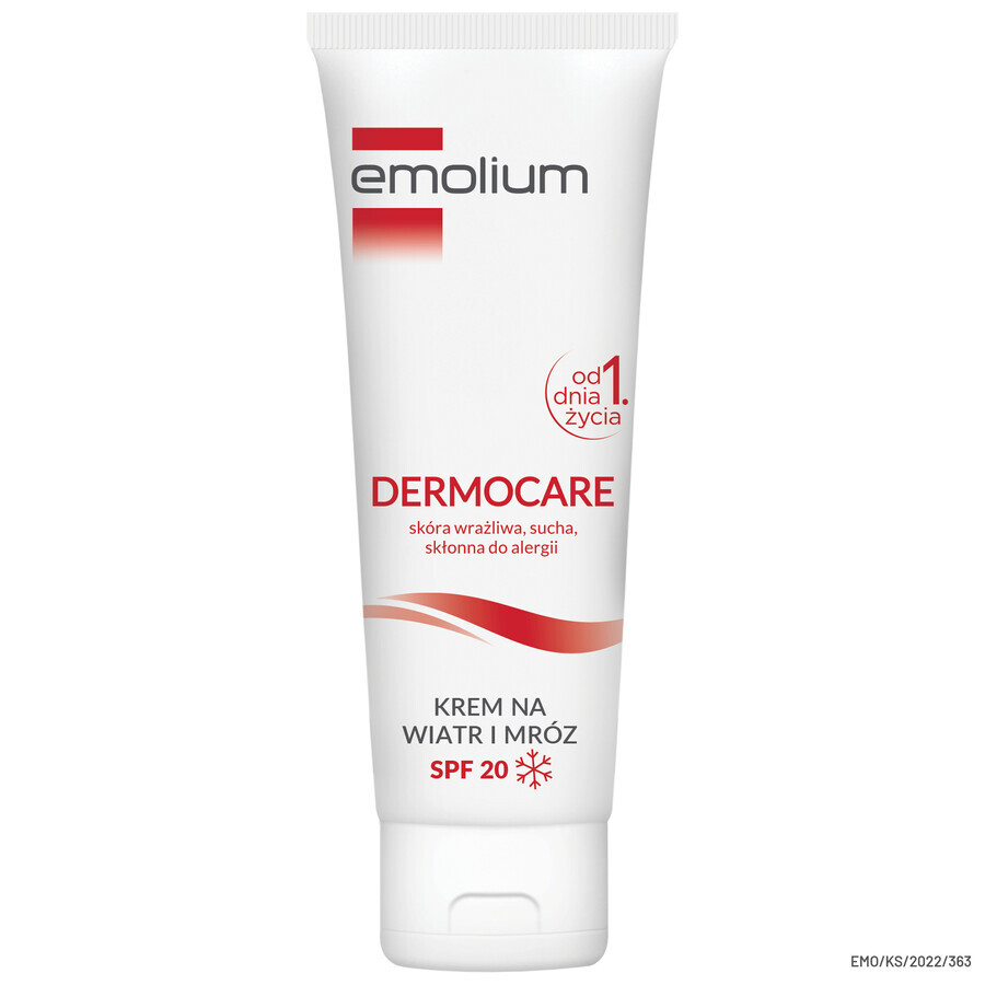 Emolium Dermocare set, crema contra el viento y las heladas, a partir del día 1, SPF 20, 2 x 75 ml + emulsión de baño, 50 ml de regalo