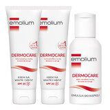 Set Emolium Dermocare, crema vento e gelo, dal 1° giorno, SPF 20, 2 x 75 ml + emulsione bagno, 50 ml in omaggio