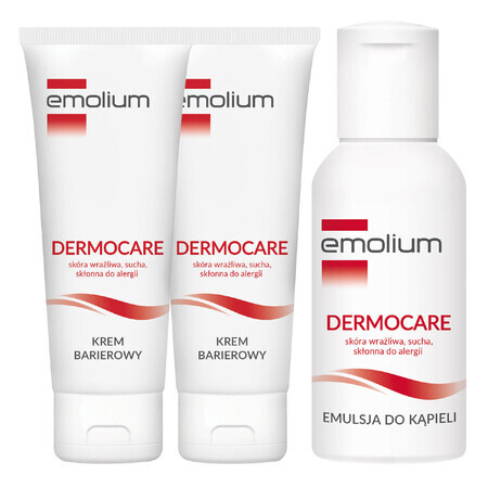 Emolium Dermocare Set, Barrierecreme, ab 3 Jahren, 2 x 40 ml + Badeemulsion, 50 ml gratis