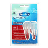 DenTek Easy Brush, cepillos interdentales, tamaño 2, 0,5 mm, 12 piezas