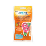 DenTek Kids Fun Flosser, palillos con hilo dental para niños, 40 piezas