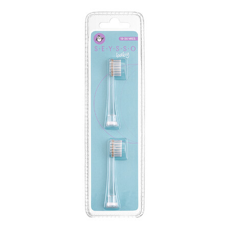 Seysso Baby Penguin, puntas de recambio para cepillo dental sónico, 18-36 meses, 2 piezas